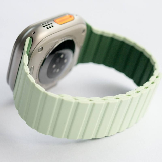 Pulseira Premium Magnética HPrime para Smartwatch - 42/44/45/49mm - Light Green + Dark Green