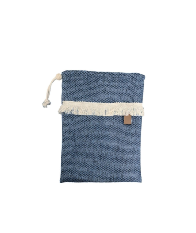 Pochette/ Protège carnet Frange BLEU NUIT
