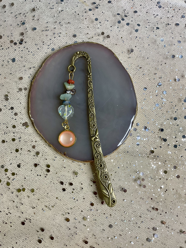 Handmade bookmark. Beautiful bronze colour beaded bookmarks. 
