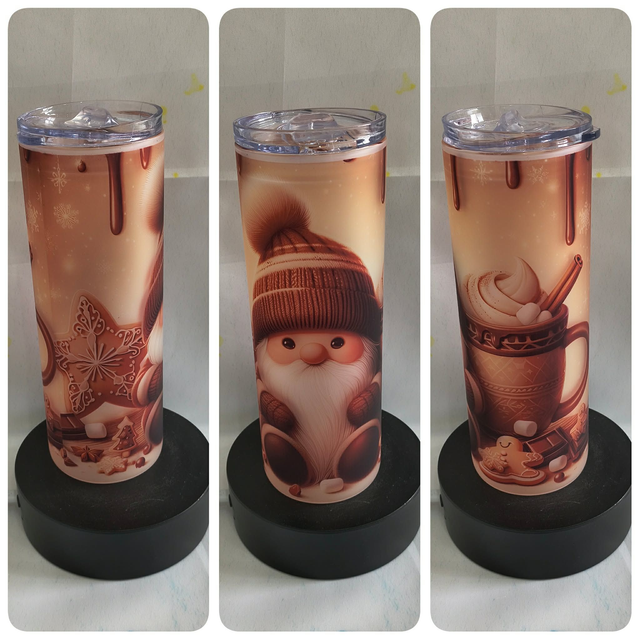 Noël tumbler verre givré gnome