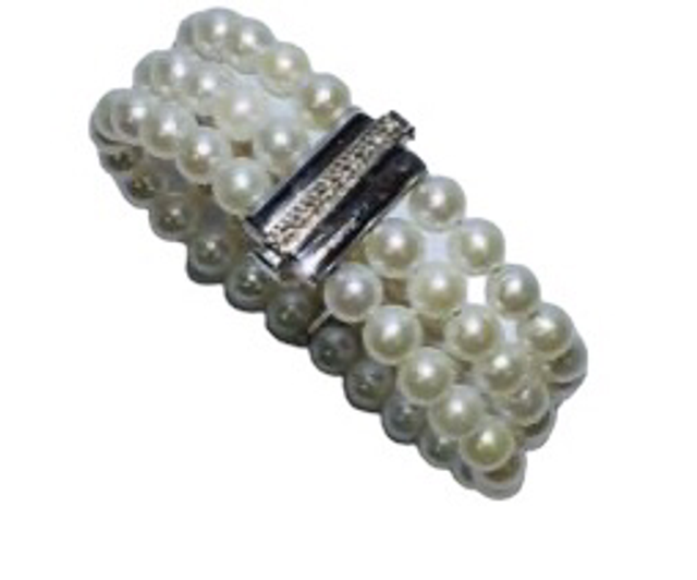 Bracciale 3 Fili Di Perle e Diamanti BRPC037