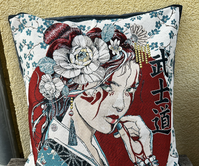 Fourre de coussin Geisha blanche 