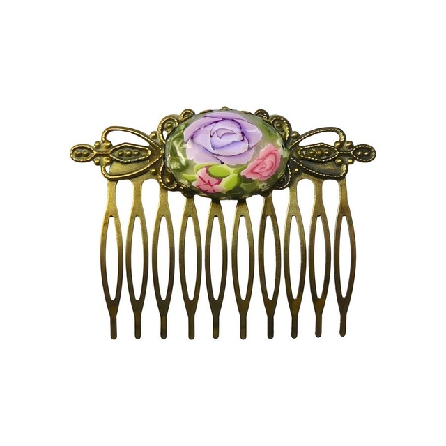 Peigne à cheveux rétro rose mauve