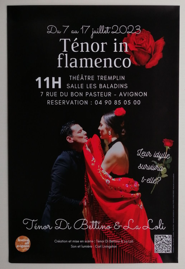 AFFICHE #OFF2023 "TENOR IN FLAMENCO" (FESTIVAL OFF AVIGNON 2023) 60 CM x 40 CM