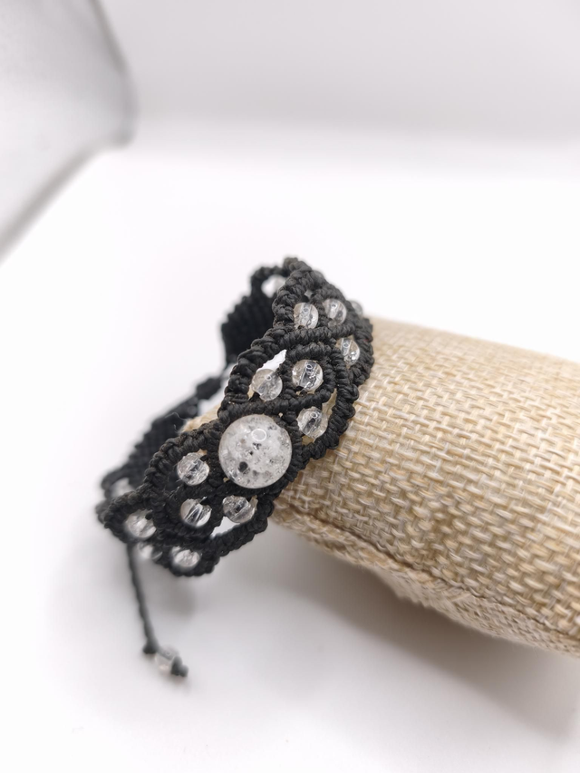 Bracelet macramé cristal de roche 