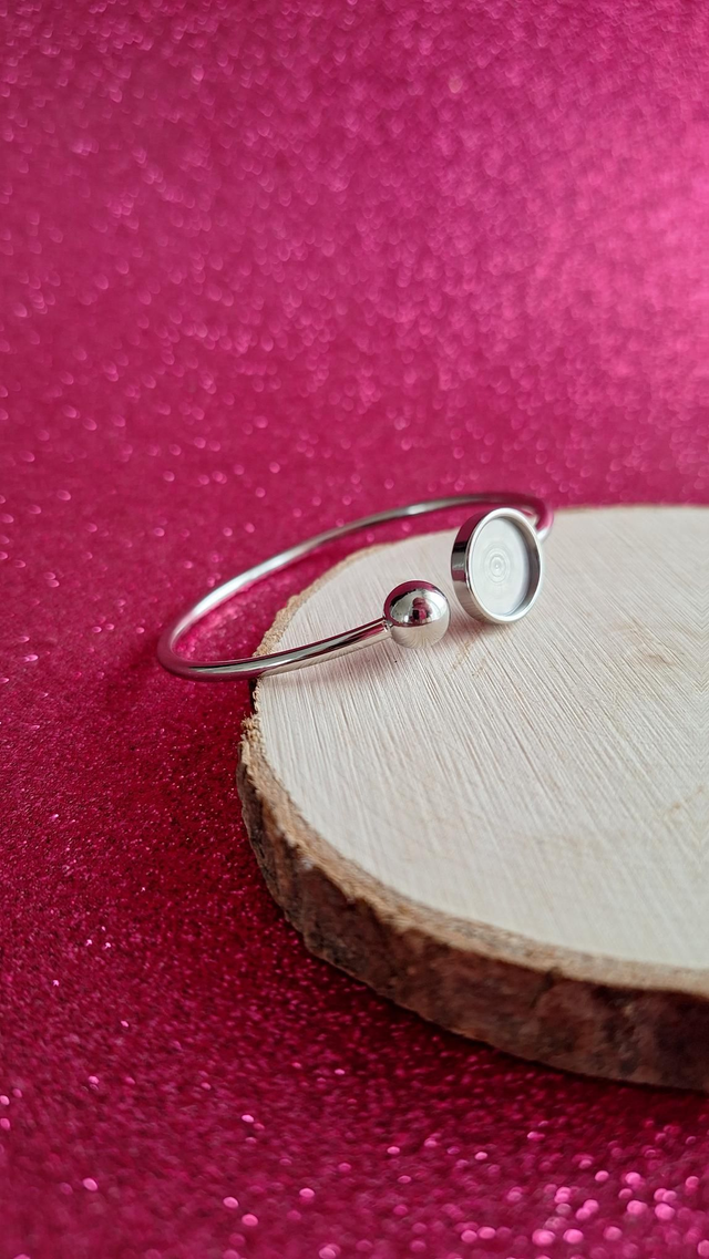 Bracelet Jonc Rond Argenté Personnalisable 