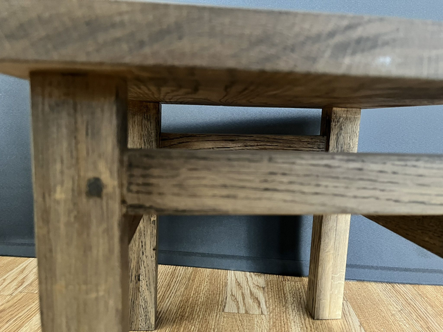 Retro style, Handmade Solid Oak Stool.