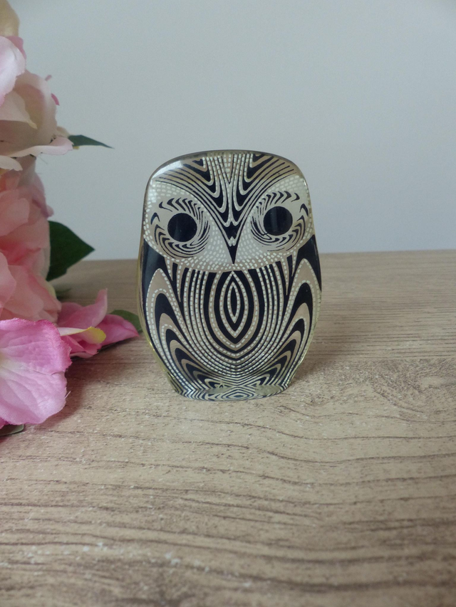 Sculpture vintage en lucite – Hibou ou Chouette Op Art par Abraham Palatnik – Pièce de Collection