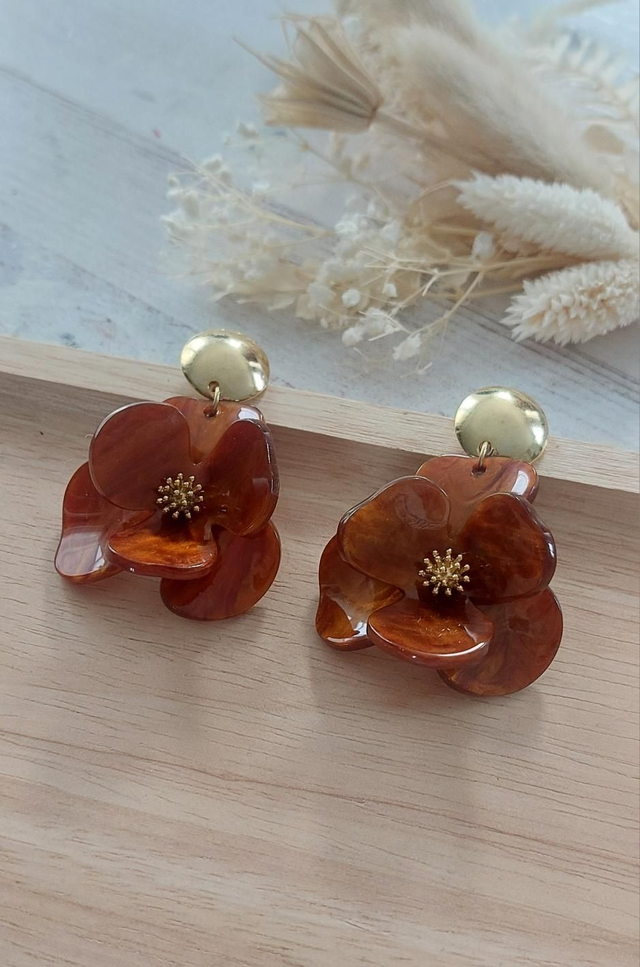 Boucles d'oreilles Irma marron 