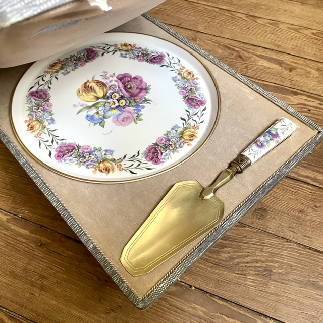 Coffret plat &amp; pelle porcelaine RARE