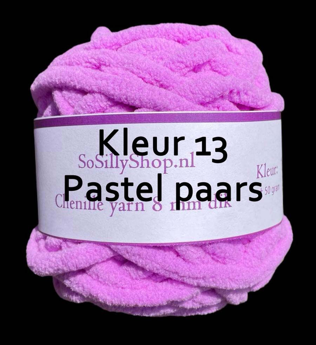 Chenille fluffy yarns 8 mm dik 45 grams