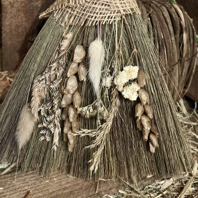 Rustic Botanical Besom Broom - Witchy Pagan Altar Home Décor