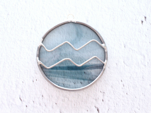 ♒ Suncatcher astro "Verseau" en vitrail