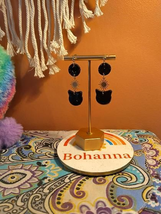 Celestial kitty earrings 