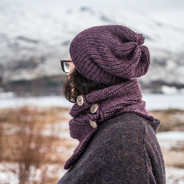 Winter Chunky knit Alpaca mix slouch beanie, Knitted Hat, Unisex Hat
