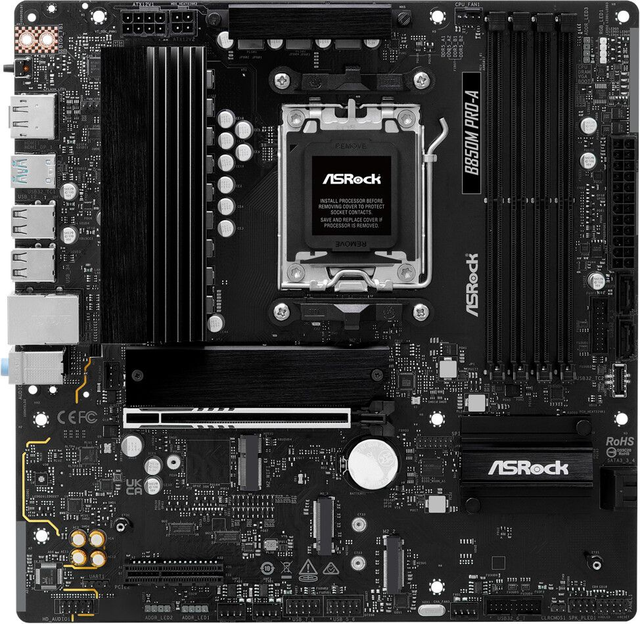 02.2.0130 – Scheda Madre ASRock B850M Pro‑A – Micro‑ATX professionale nera con WiFi 7 per Ryzen 7000/8000/9000