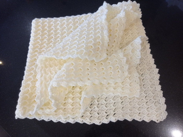 White Waffle Baby Blanket