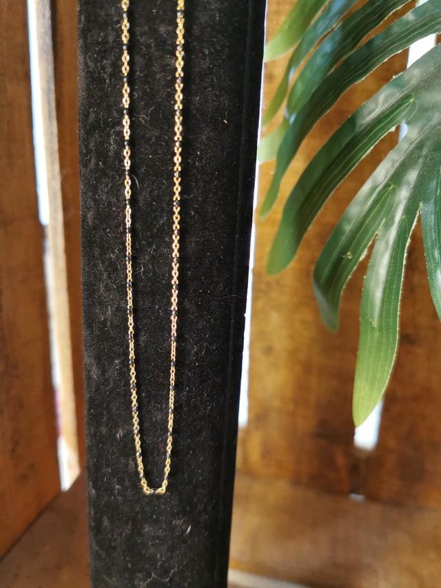 Collier acier et email noir 