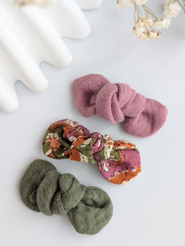 Lot de barrettes noeud Romie