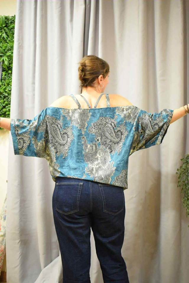 Top Noémie - 100 % soie - imprimé cachemire