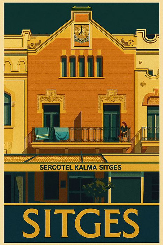Póster vintage Sercotel Kalma Sitges Hotel retro Lámina artística