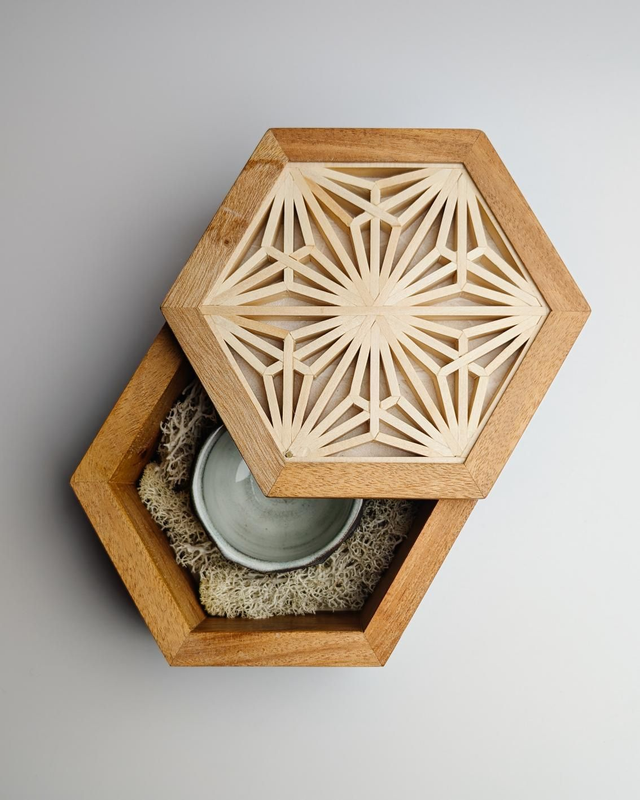 Zestaw w duchu zero waste: pudełko kumiko i czarka kurinuki