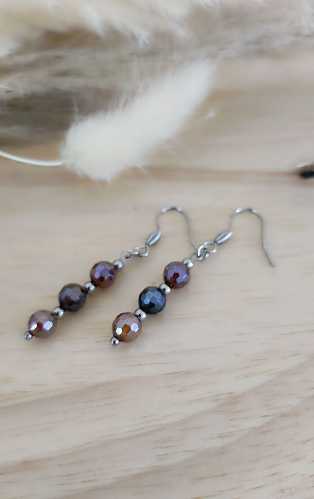 Boucles d'oreilles Agate facettée