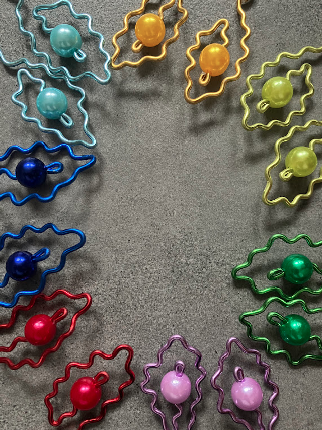 Earrings Rainbow Vulva Pearls (limited edition)