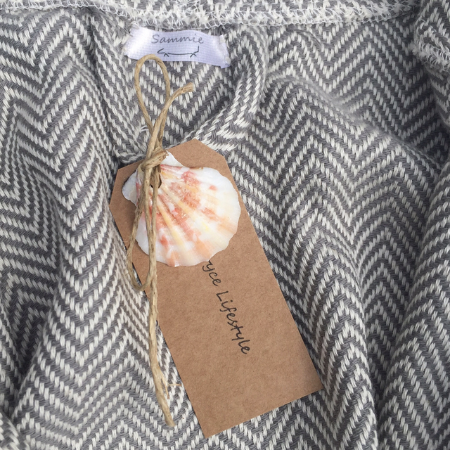 Kinderbadjas grijs ecru 1 -2 jaar