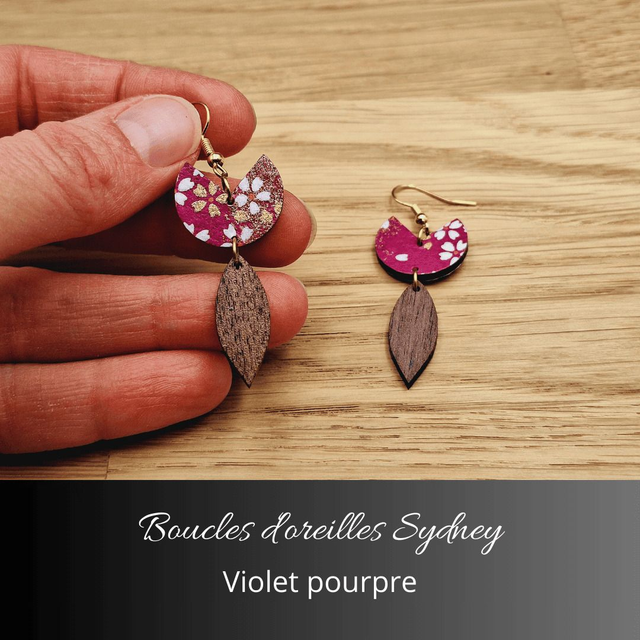 Boucles d&#039;oreilles Sydney - Violet pourpre
