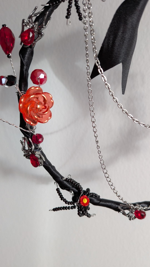 Gothic spider wreath suncatcher