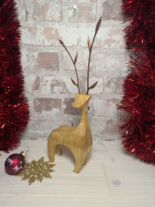 Wooden Reindeer - Beech Antlers