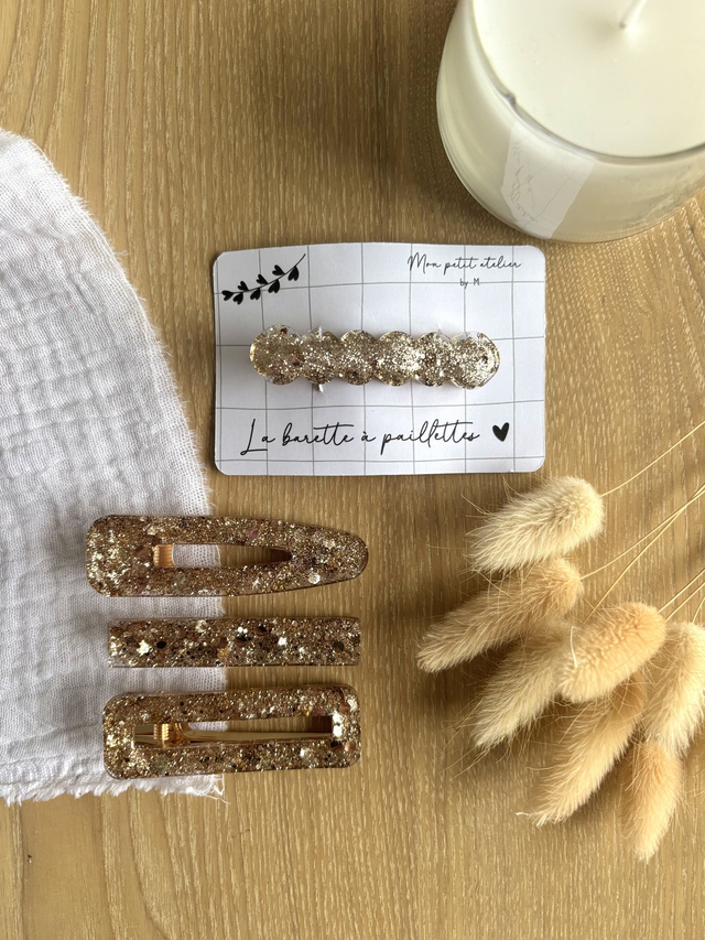 La barette à paillettes - Or
