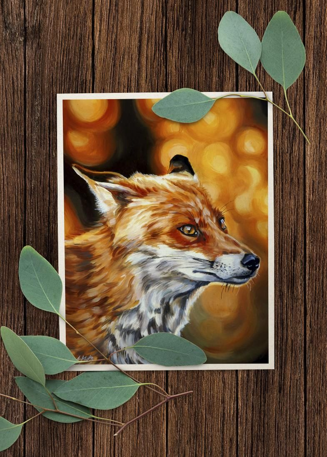Fox Print - After an Original Oil Painting