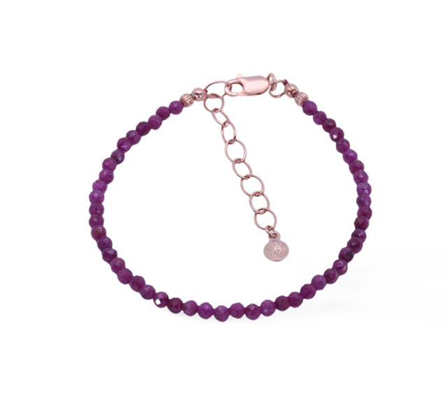 Rubinarmband mit rosévergoldetem Silber - Elisabeth