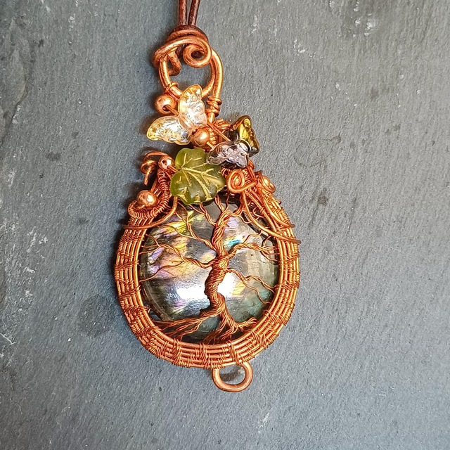 Yggdrazil labradorite wire wrapping