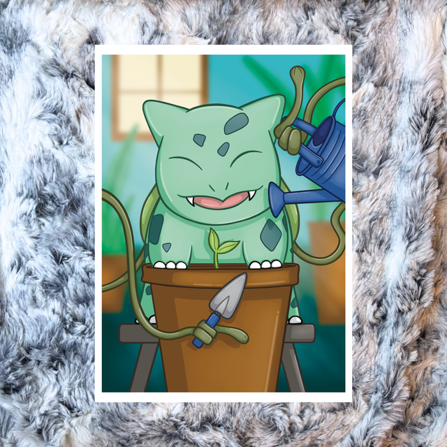 Bulbasaur Pokemon Fanart A5 Print