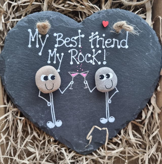 &#039;My Best Friend, My Rock&#039; Pebble Art Slate