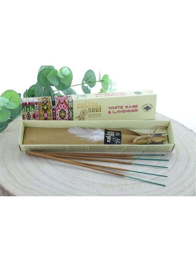 Encens Green Tree Native Soul Sauge Blanche &amp; Lavande - 15 grs