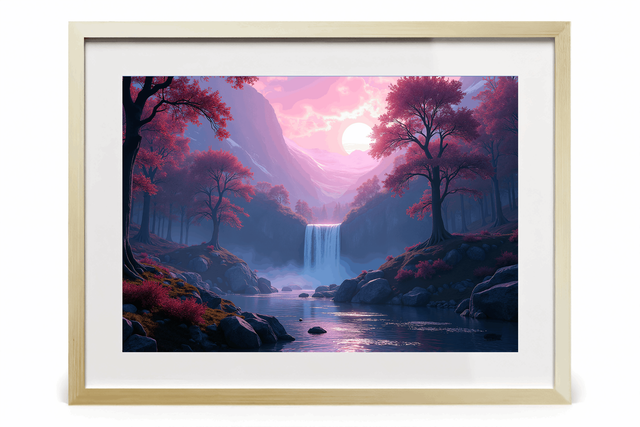 Photo encadrée Rivière Japonaise & Cascade – Tirage d’art qualité musée, décoration zen inspirée du Japon