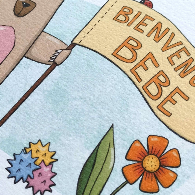 Carte Bienvenue Bébé Drapeau