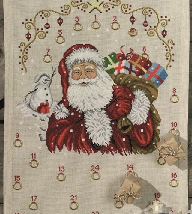 Permin Traditional Santa Claus Advent Permin Christmas Kit