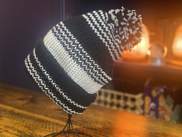 Funky Chunky Beanies Bobble Hat – Midnight Frost – Handmade in Scotland