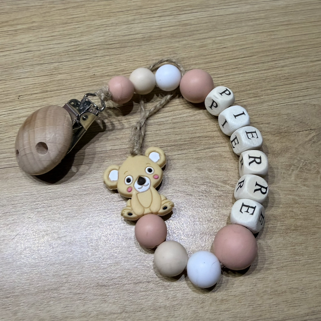 Attache tétine silicone personnalisée