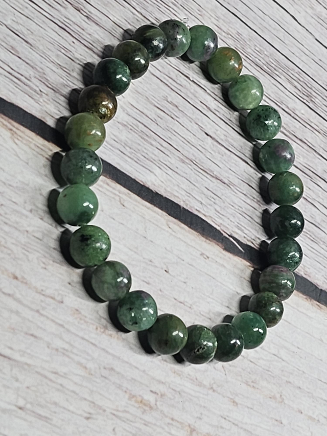 Bracelet Rubis Zoïsite 8 mm – Élan &amp; Renouveau