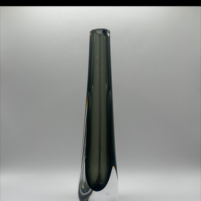 Orrefors – Vase, Pattern B538/318, Clear Glass with Smoky Grey