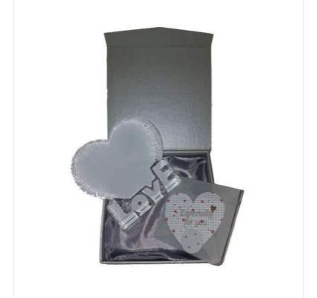 Crystal Block Heart And Love 