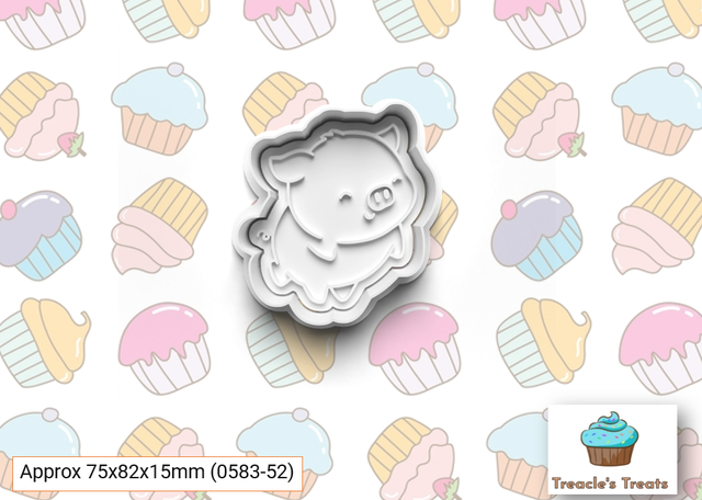 Pig Fondant/cookie stamp with cutter