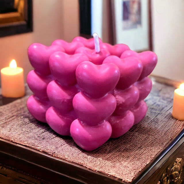 Bougie Coeur - Parfum Rose Ancienne - 170g 