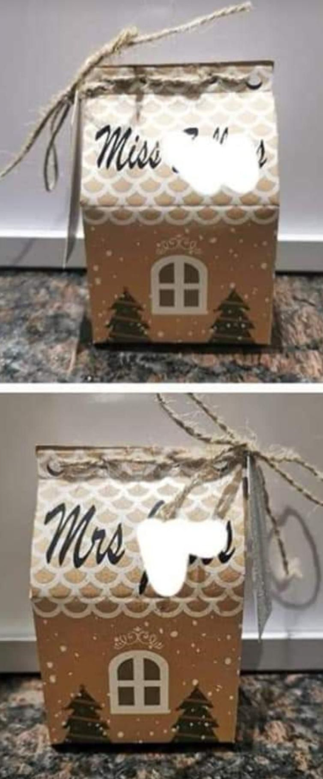 10x Personalised Gingerbread House Gift Boxes
